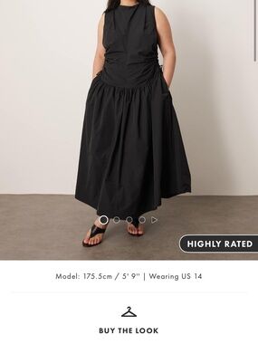 Arrange Sleeveless Black Gathered Maxi Dress